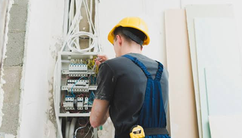 Electrical and mechanical installation taking place Electrical and mechanical installation taking place