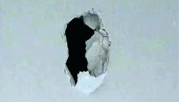Tapping against the wall can indicate how thick it is Tapping against the wall can indicate how thick it is