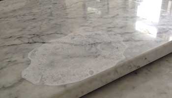 Marble is susceptible to water damage Marble is susceptible to water damage