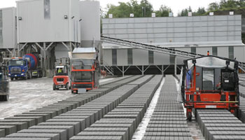 Manufacturing of Concrete Blocks with machines