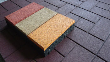 Rubber tile flooring